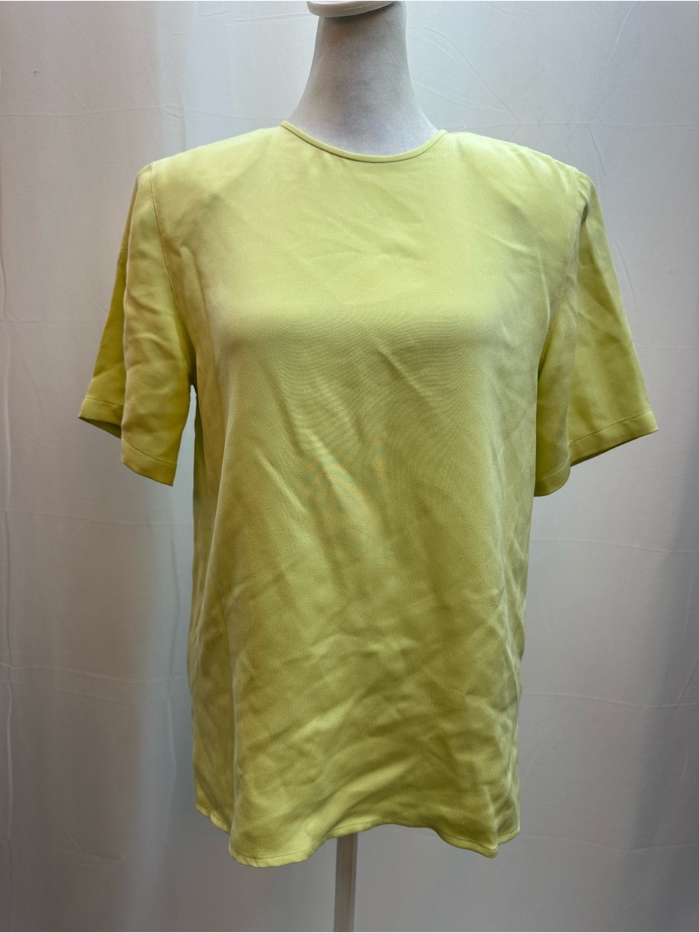Nora Noh Vintage Yellow Silk Short Sleeve Blouse S